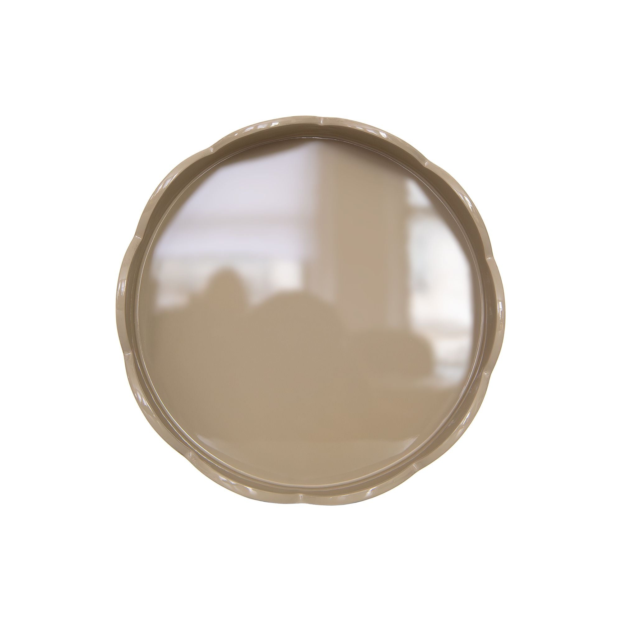 Round Scallop Tray in Cappuccino, from Avenida Home