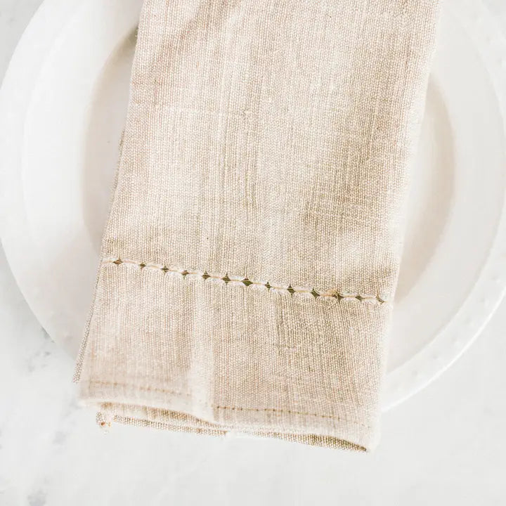 Pulled Cotton Napkin in Rattan, from Creative Women