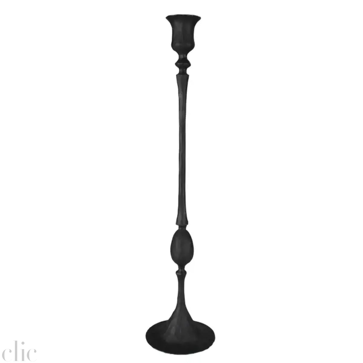 Large Petro Taper Candle Holder in Black, from HomArt