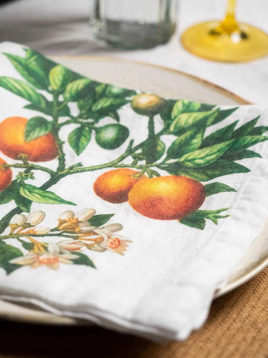 Set of 6 Citrus Napkins, from Linoroom
