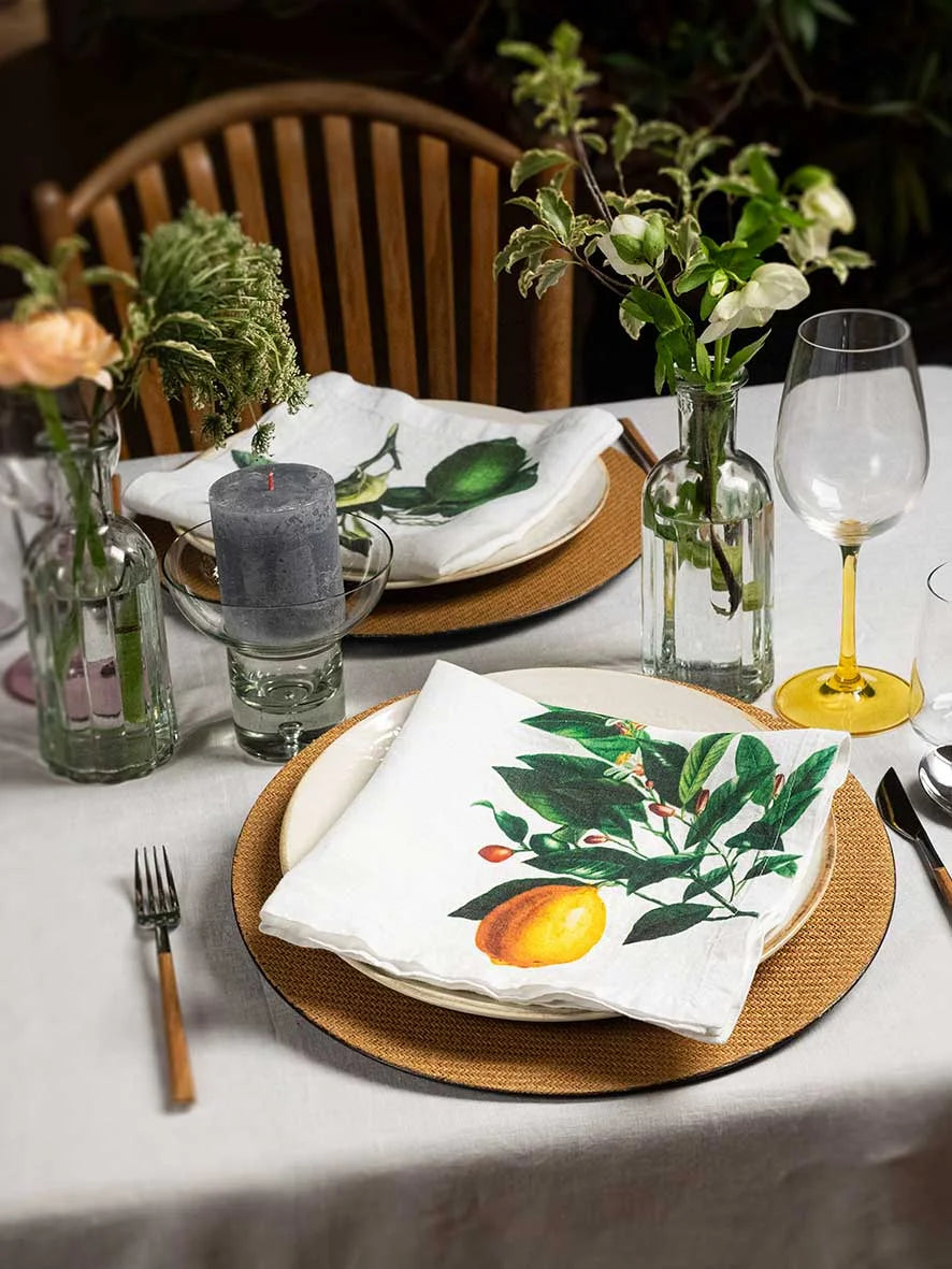 Set of 6 Citrus Napkins, from Linoroom