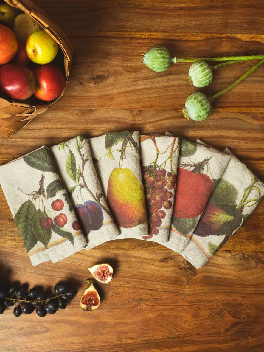 Orchard Fruits Napkins, from Linoroom