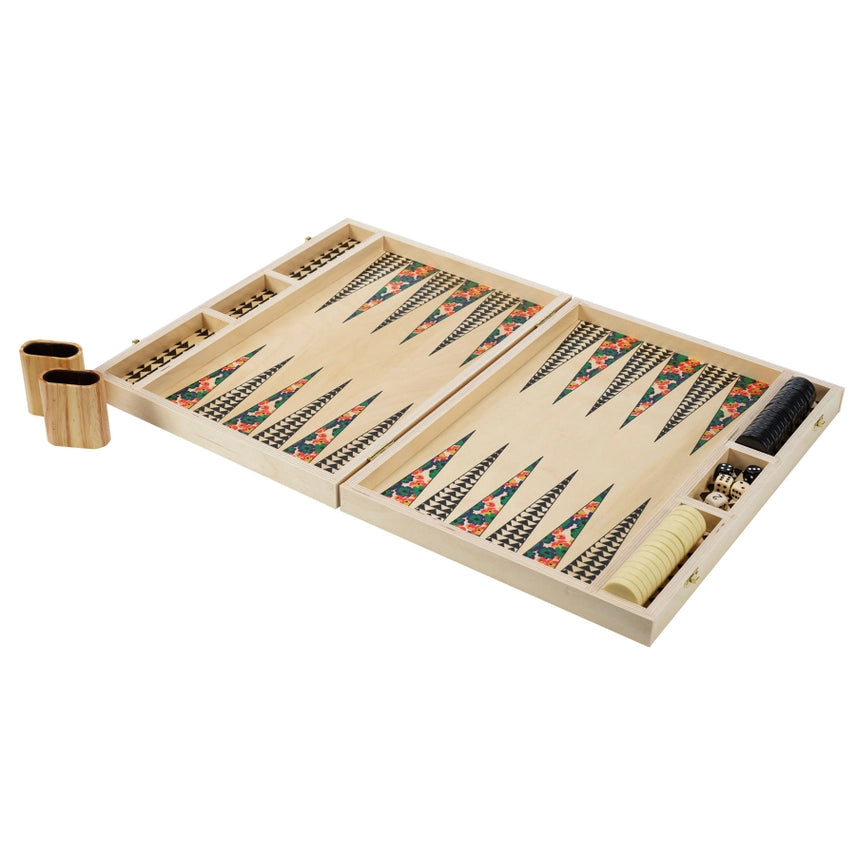 Poppy Green Tabletop Backgammon, from Wolfum