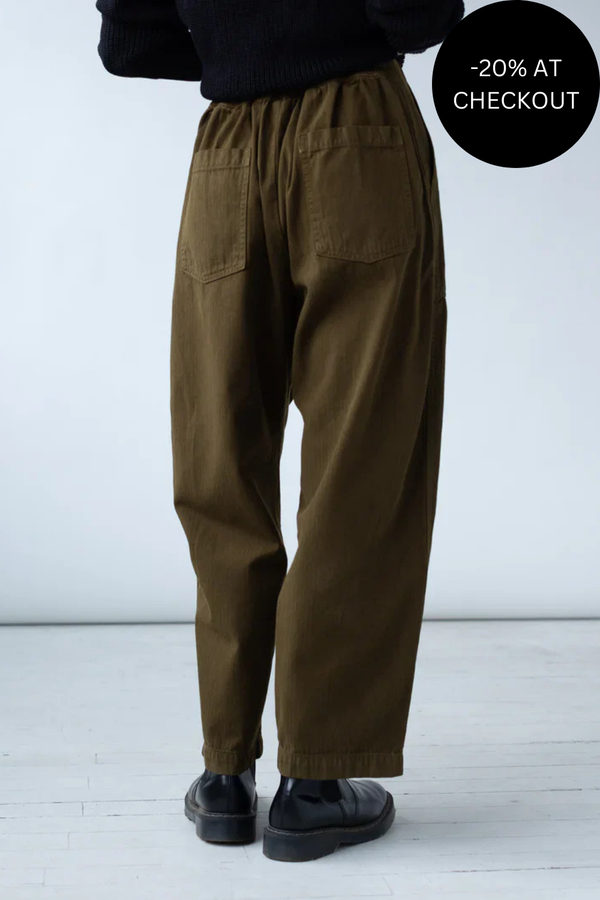 Painter Pant in Dark Olive, from Shaina Mote