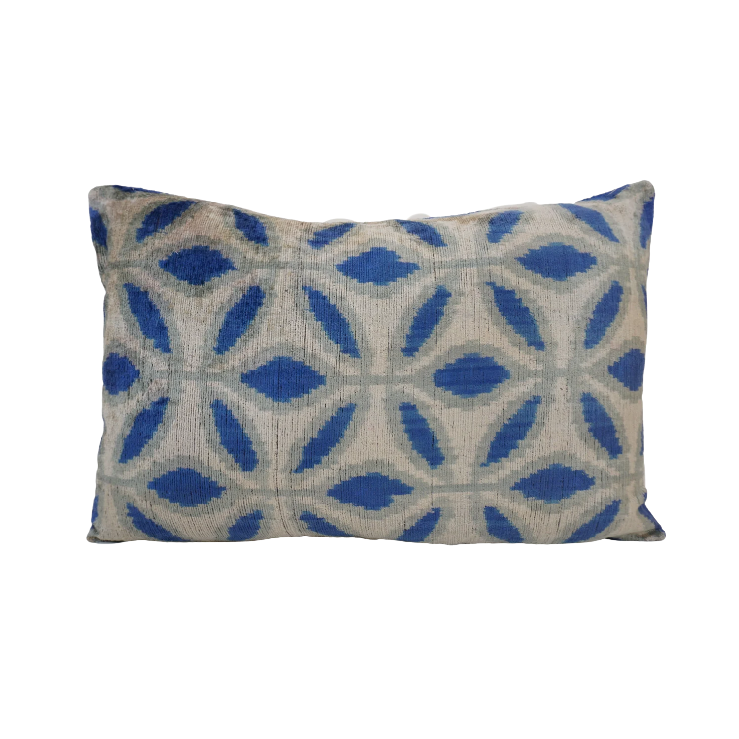 Blue Bayoux Ikat Silk & Velvet Pillowcase, from MD Home