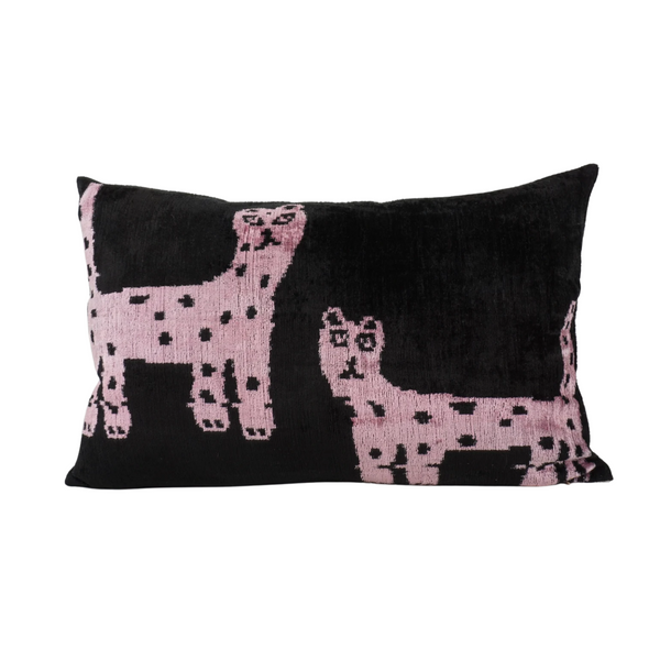 Lawrence & Pablo Ikat Silk & Velvet Black Pillowcase, from MD Home