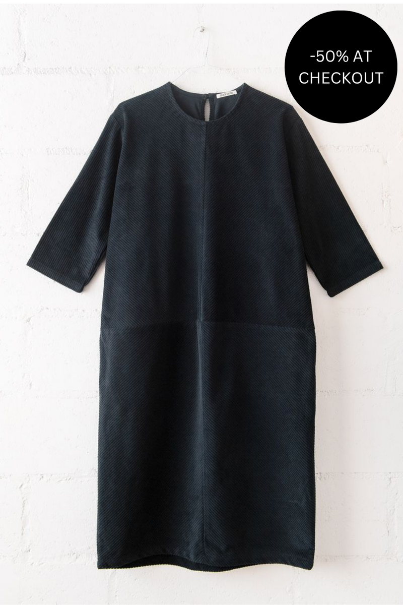 Corduroy Radient Dress in Dark Grey, from Black Crane