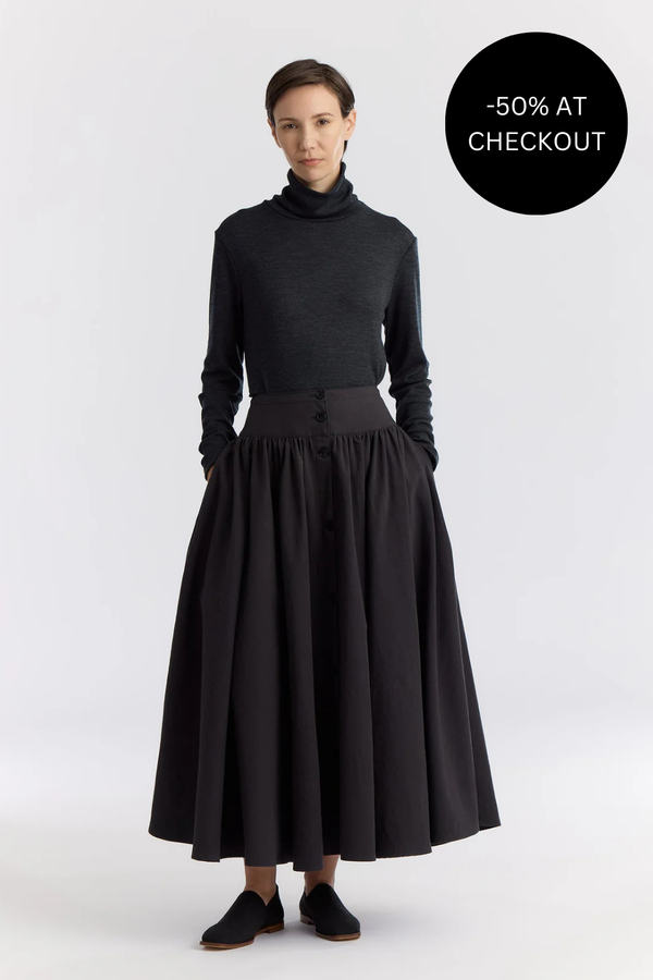 Circular Skirt in Dark Grey, from Black Crane