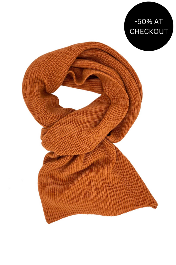 Cashmere Blend Unisex Scarf in Rust Orange, from Catherine Tough