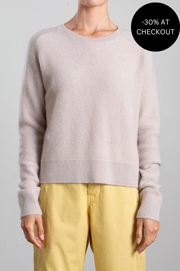 Adrian Cashmere Crewneck in Jute, from Pharaoh