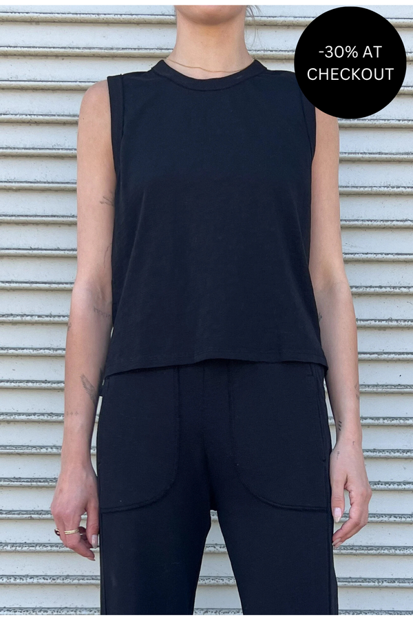 Liv Tank in Supima Slub in Black, from Pharaoh