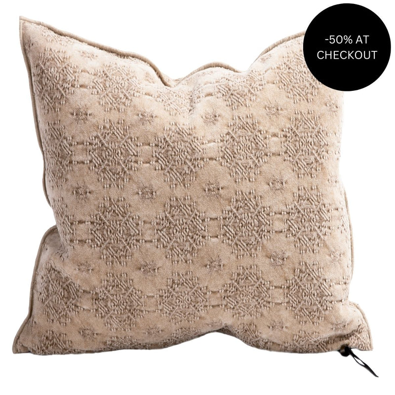 Kilim Jacquard Nude Pillow 65x65, from Maison De Vacances