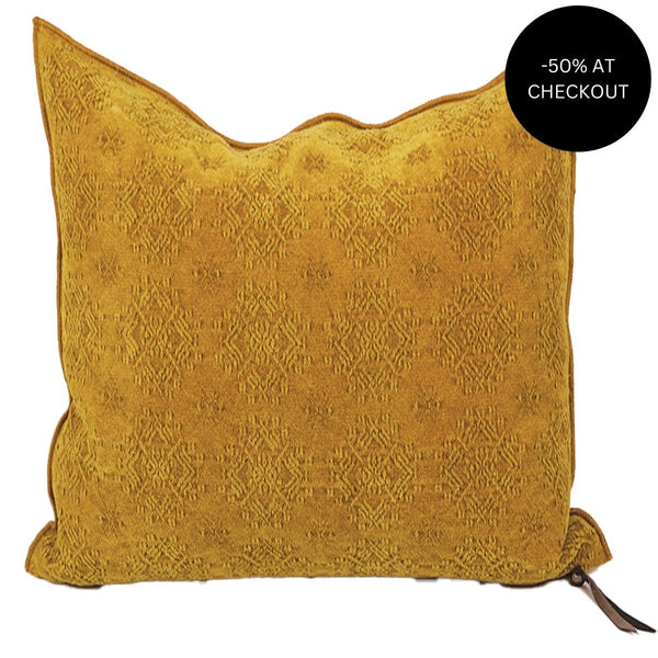 Kilim Jacquard Ocre Pillow 65x65, from Maison De Vacances