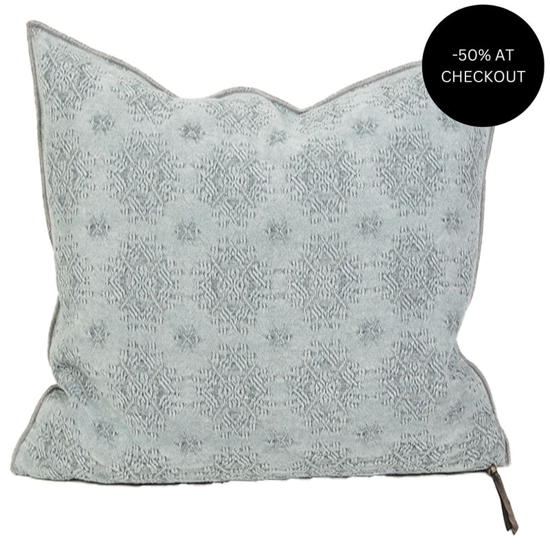 Kilim Jacquard Aqua Pillow 65x65, from Maison De Vacances