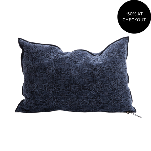 Kilim Jacquard Bleu Nuit Pillow 40x60, from Maison De Vacances