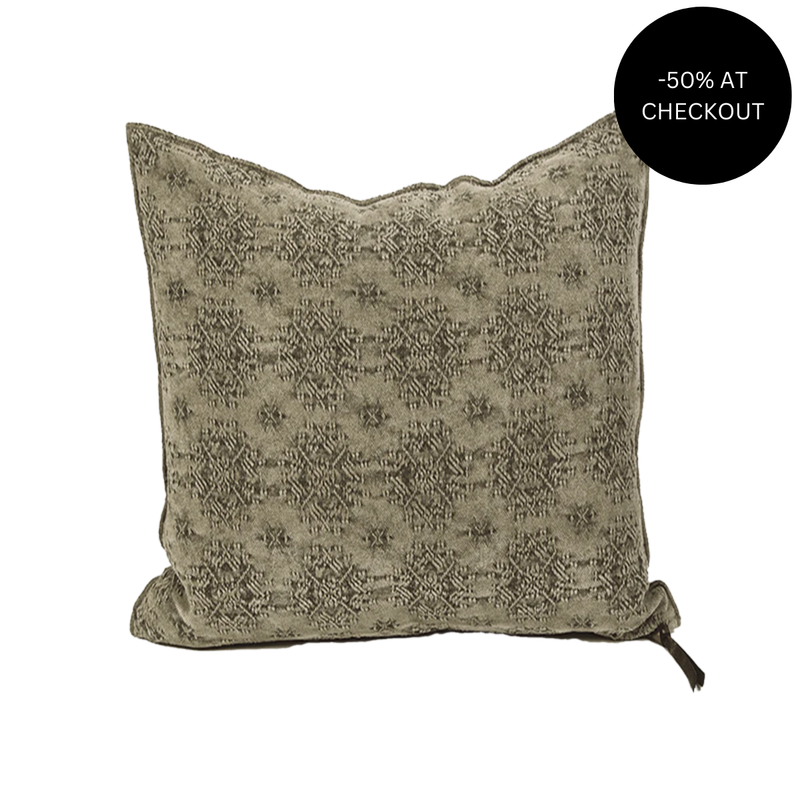 Kilim Jacquard Kaki Pillow 50x50, from Maison De Vacances