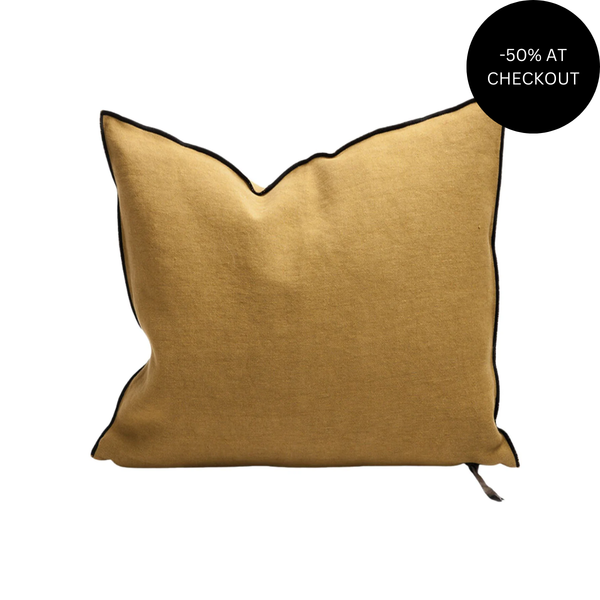 Stone Washed Ocre Pillow 65x65, from Maison De Vacances