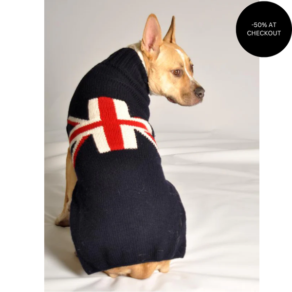 Union Jack Dog Sweater, from Chilly Dog