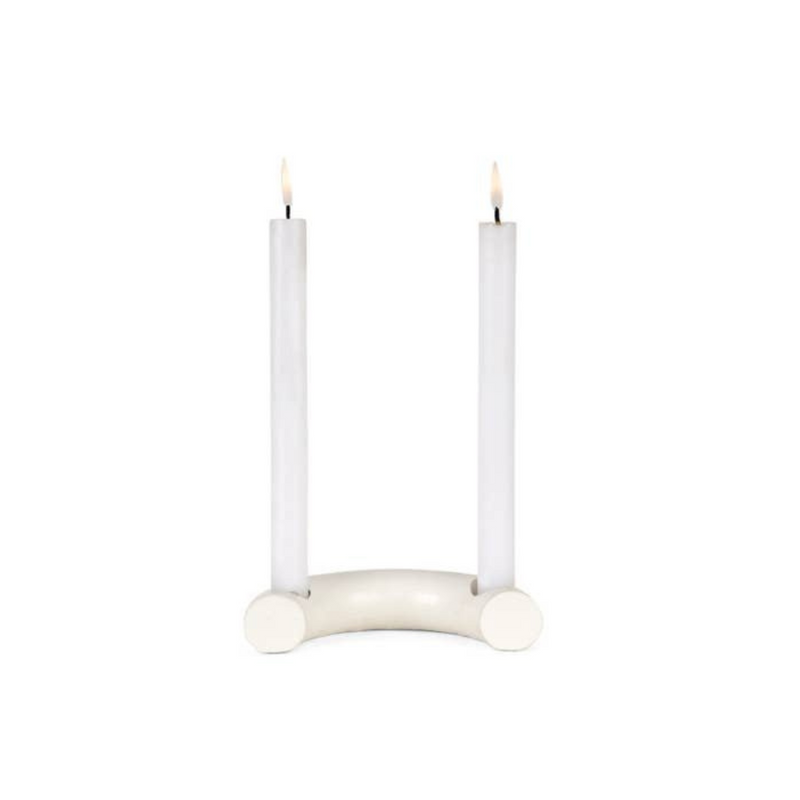 Nordic "C" Shaped Candle Holder in Ivory, from Casa Amarosa