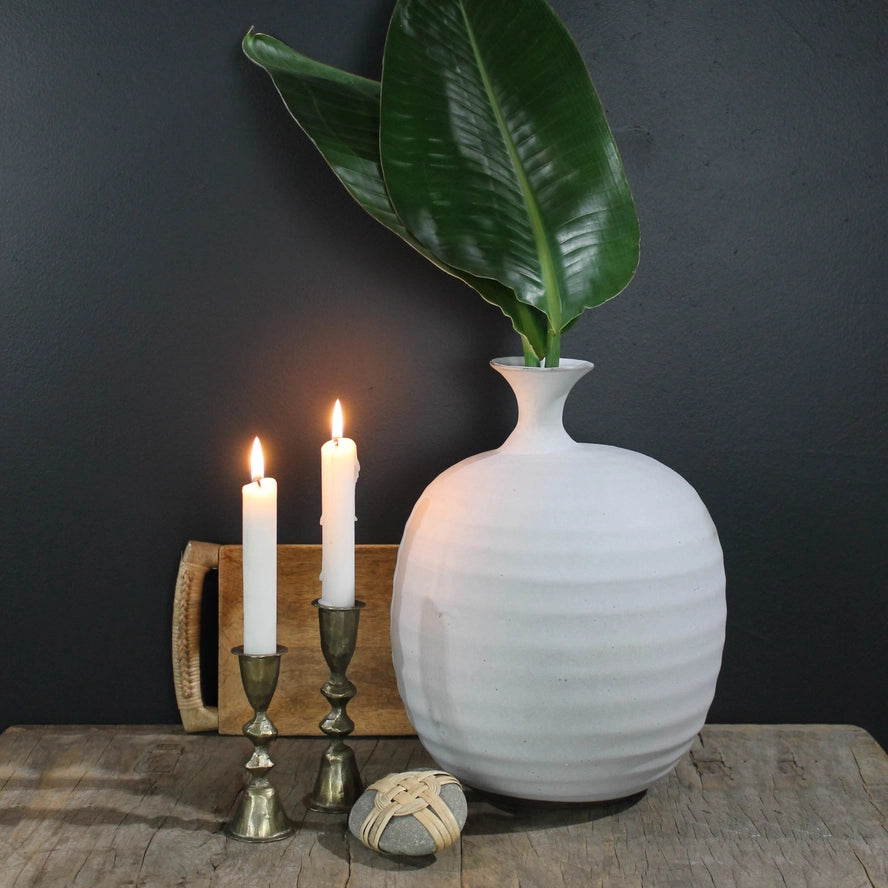 Haiku Taper Holder in Brass, from HomArt