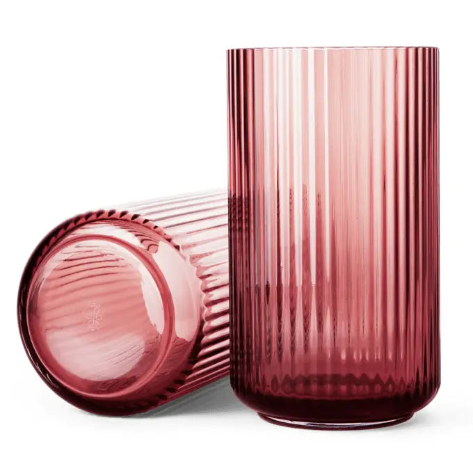 Mouth Blown Glass Vase 15" in Burgundy, from Lyngby Porcelaen