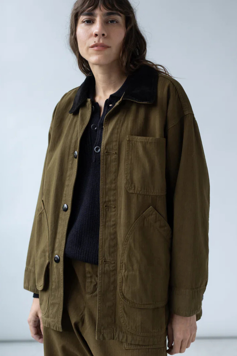 Painter Coat in Dark Olive, from Shaina Mote