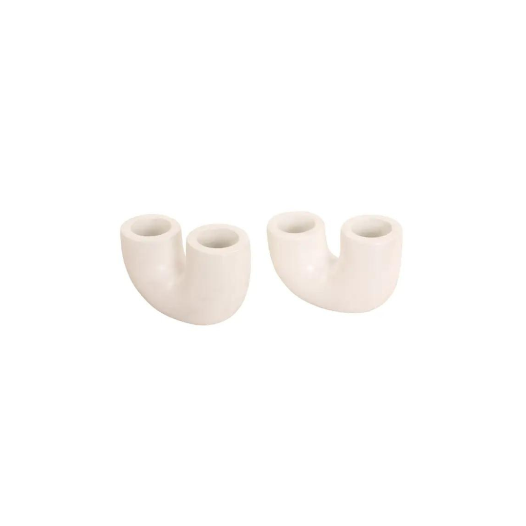 Nordic "U" Shaped Candle Holder in Ivory, from Casa Amarosa