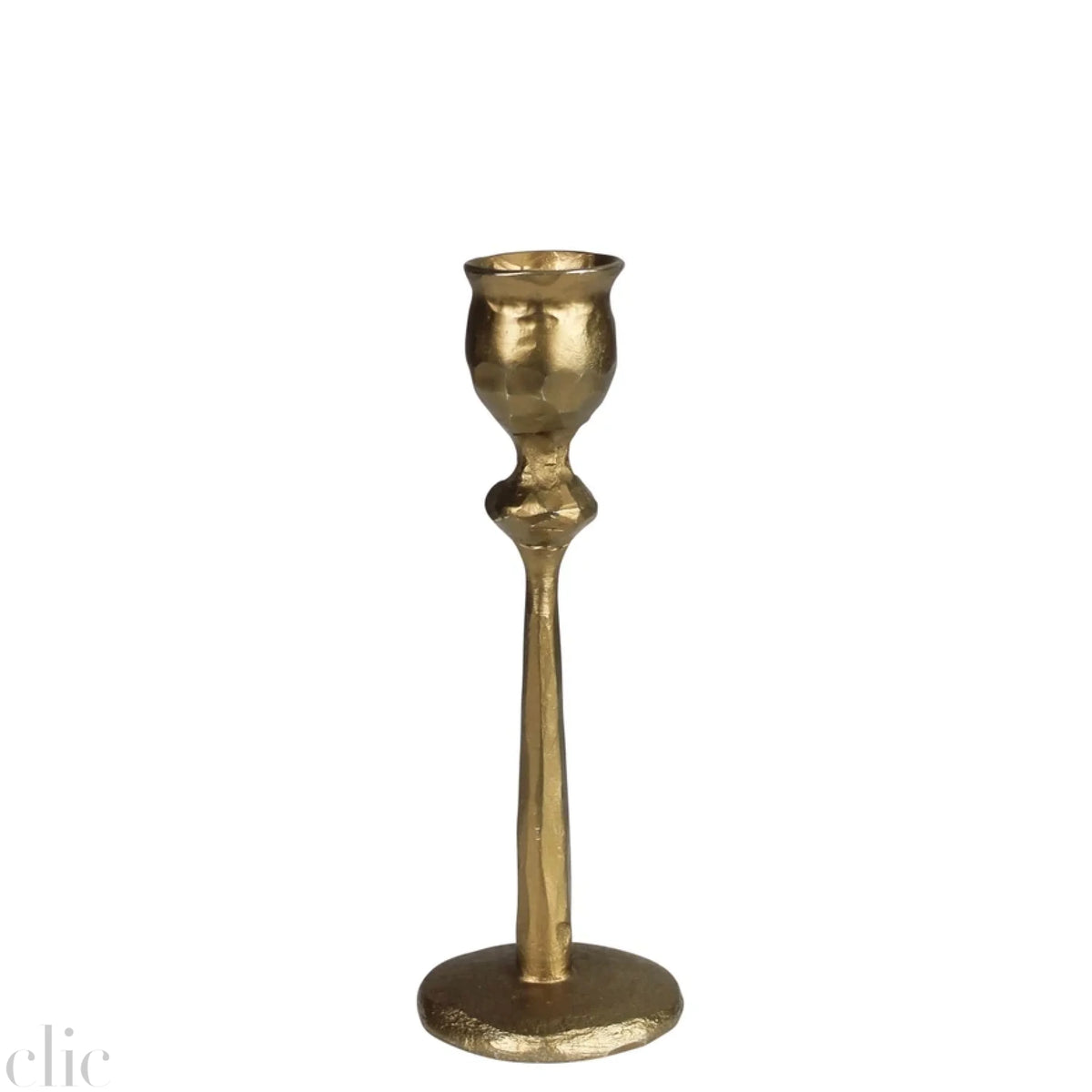 Small Sonrisa Taper Candle Holder in Brass, from HomArt