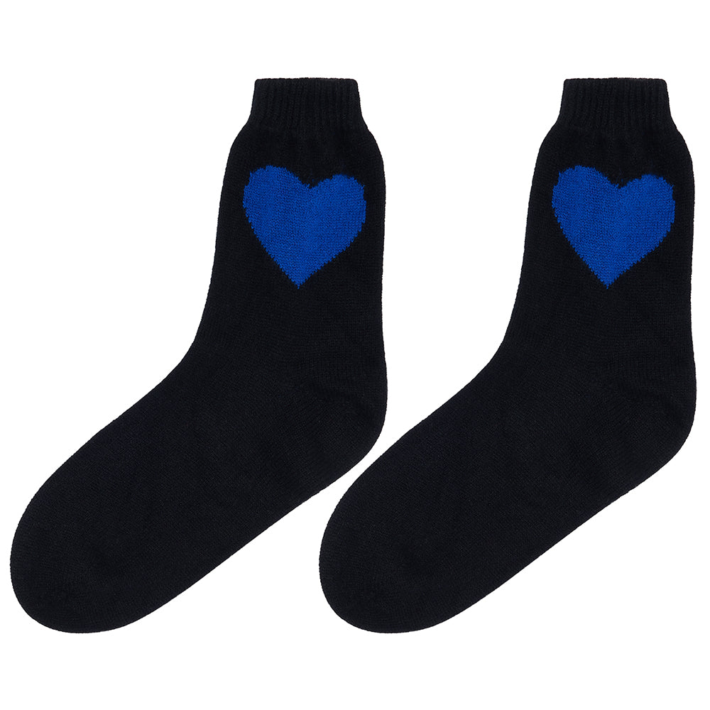 Heart Socks in Black & Blue, from Jumper 1234