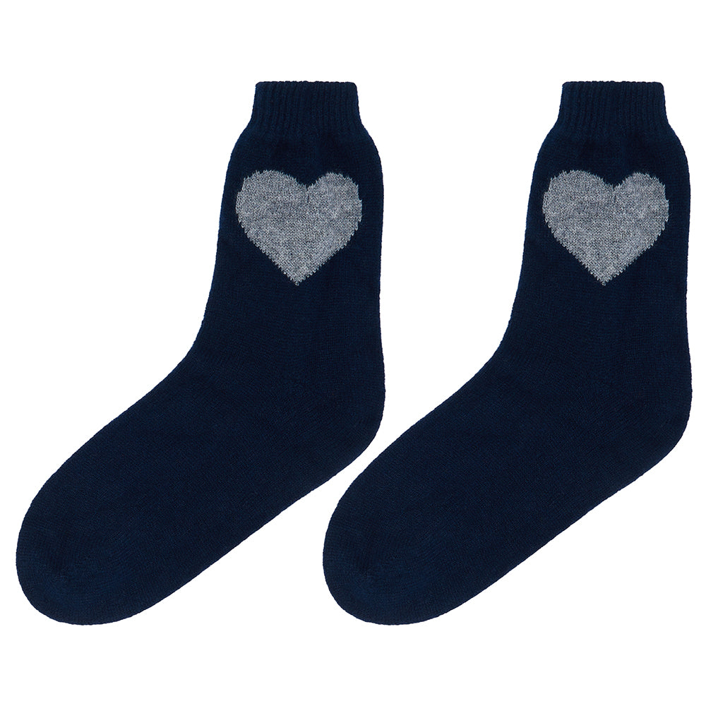 Heart Socks in Navy Cloud, from Jumper 1234