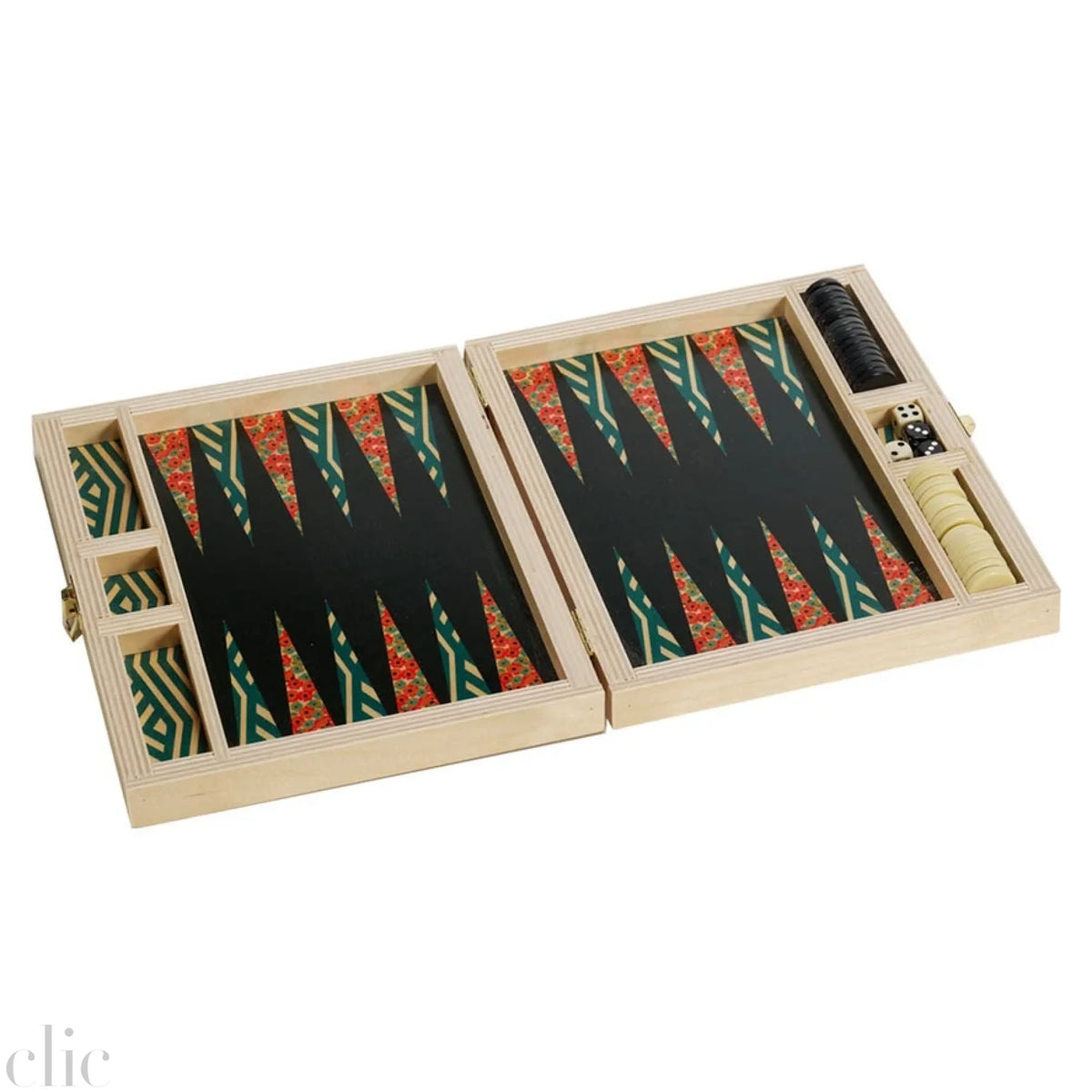 Poppy Travel Backgammon Set in Red, from Wolfum