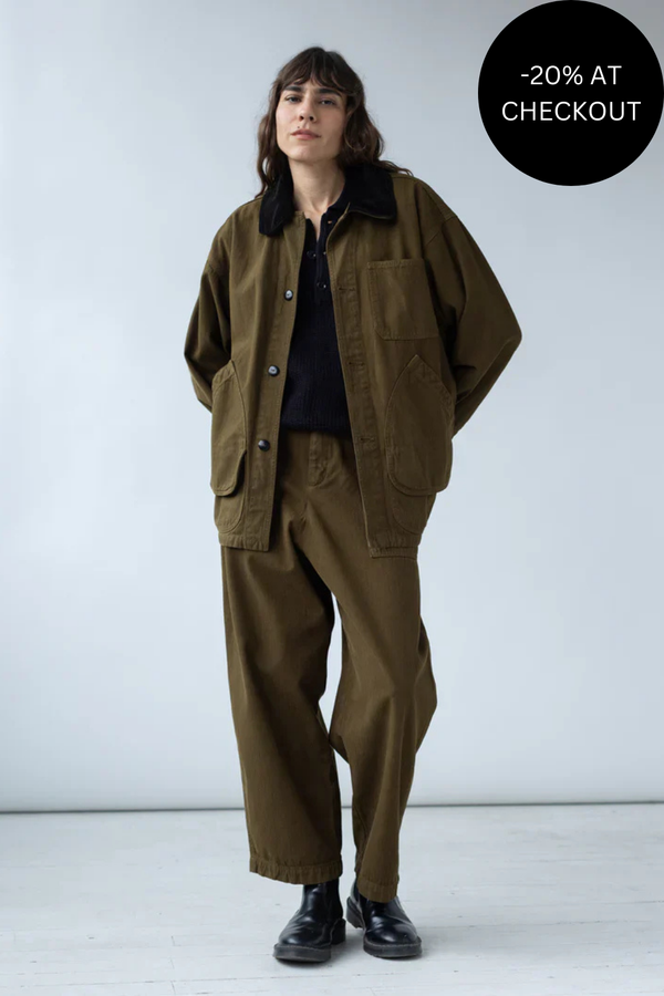 Painter Coat in Dark Olive, from Shaina Mote