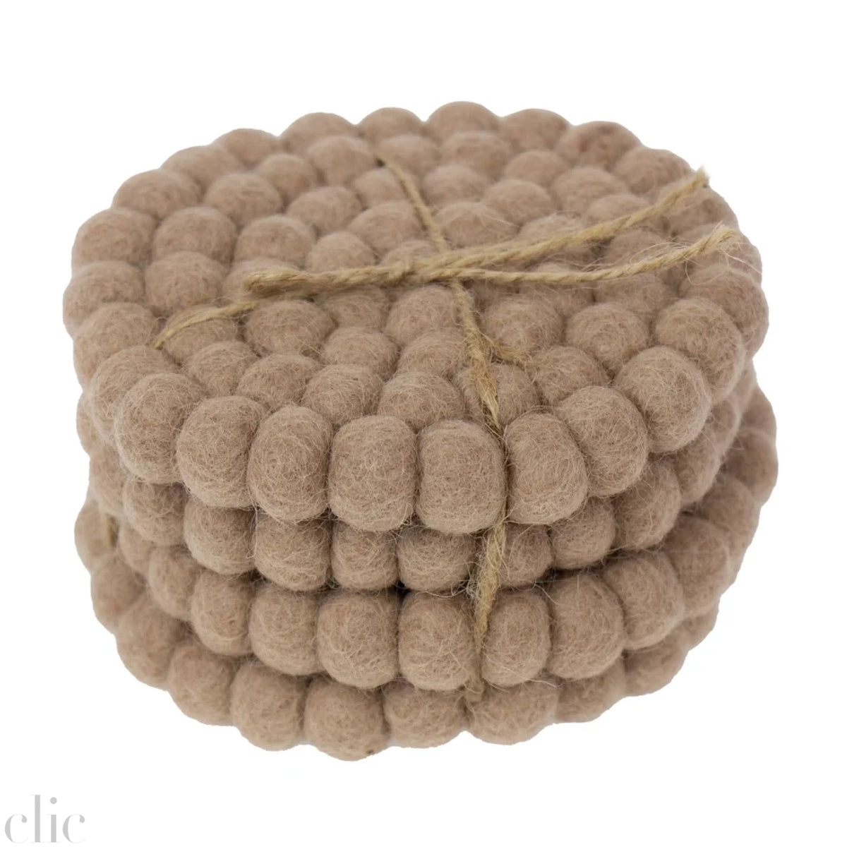 Set of 4 Felt Coaster in Brown