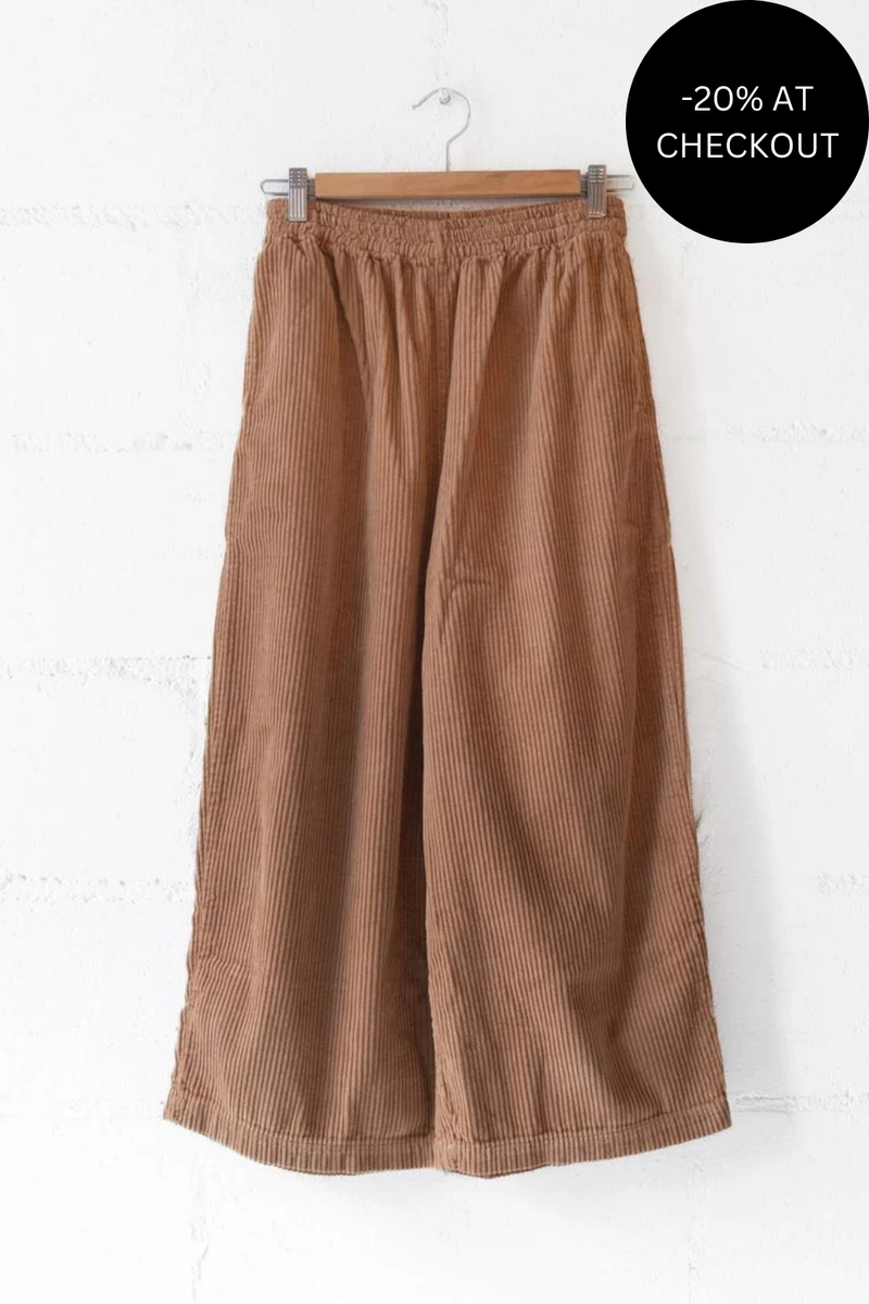 Balloon Corduroy Pants in Camel, from Shaina Mote