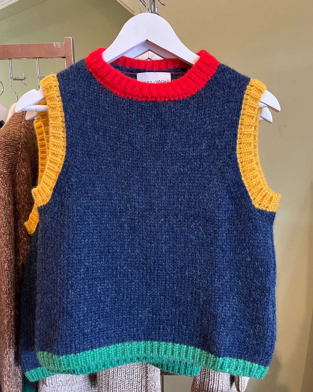 Sabine Colorblock Vest in Navy Multi, from Nikki Chasin