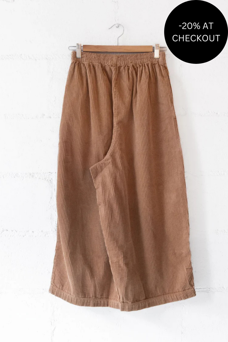 Balloon Corduroy Pants in Camel, from Shaina Mote