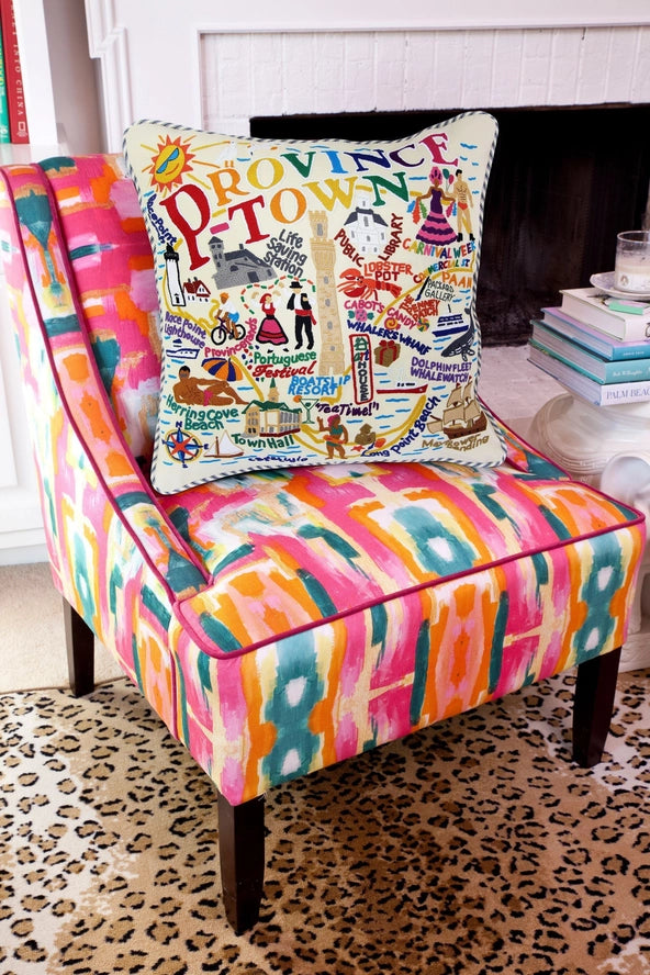 Provincetown Hand-Embroidered Pillow