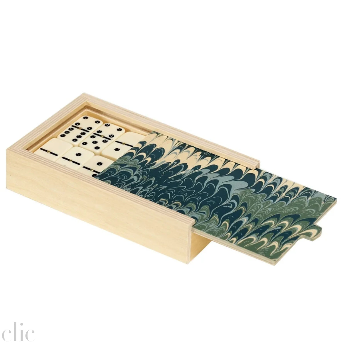 Marble Green Domino Set, from Wolfum