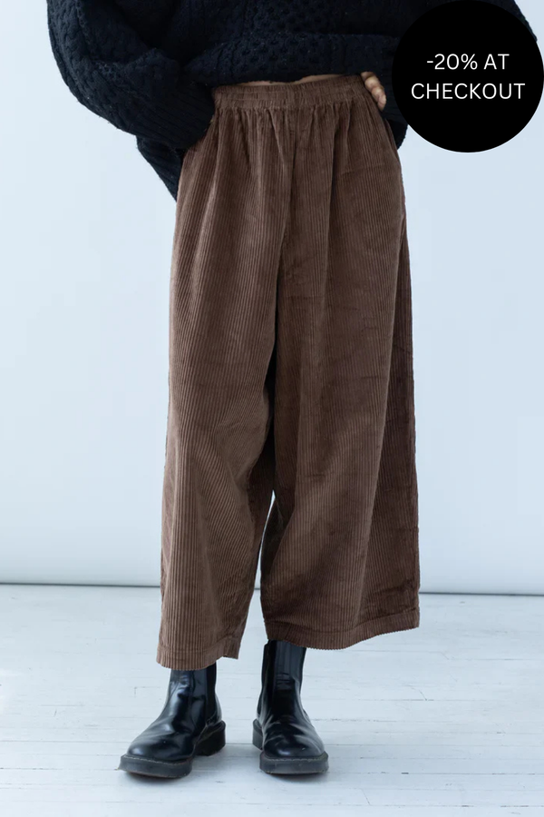 Balloon Corduroy Pants in Walnut, from Shaina Mote