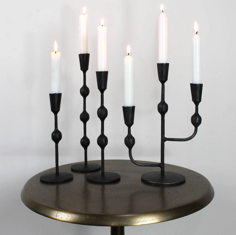 Medium Adonis Taper Iron Candle Holder, from HomArt