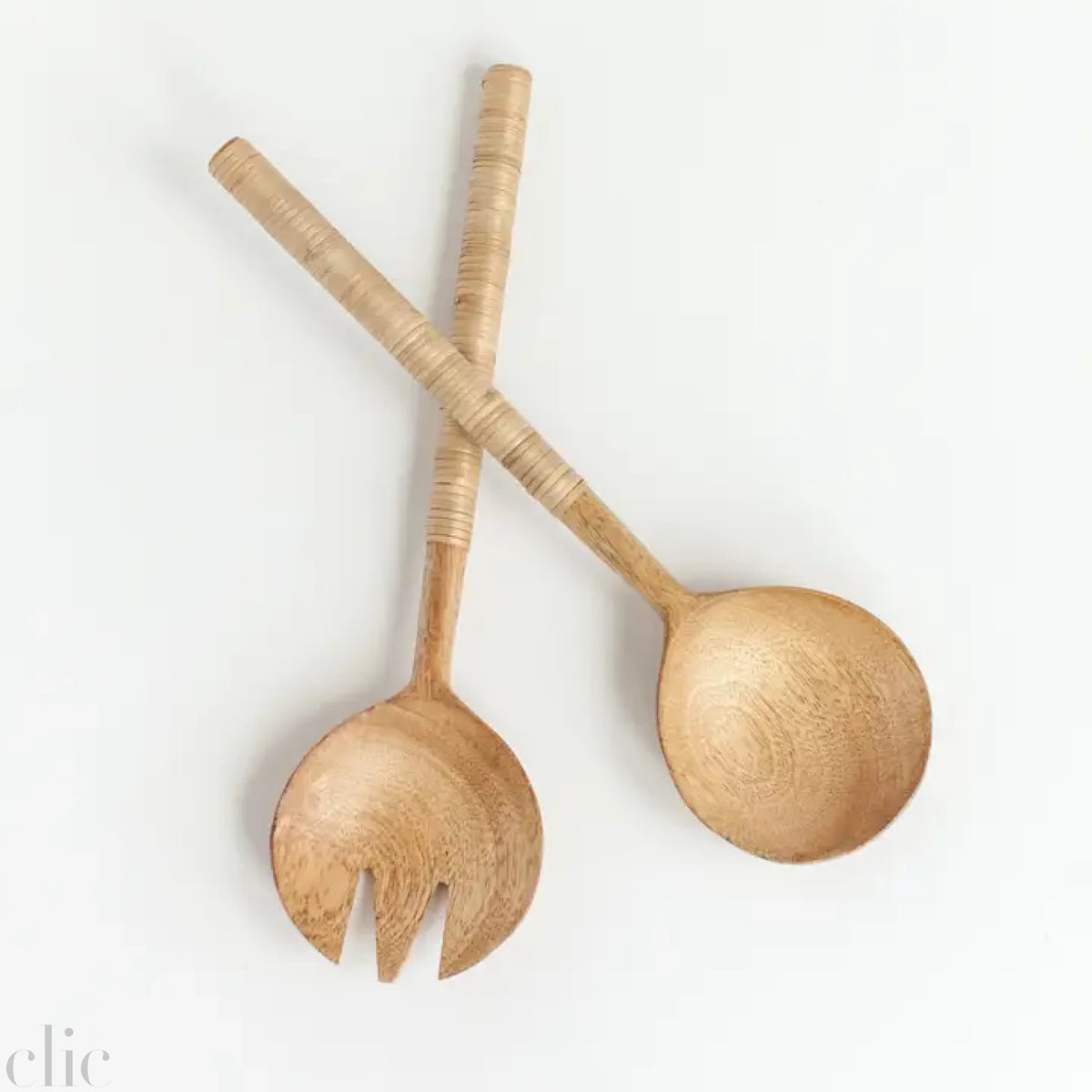 Thin Woven Mango Wood Salad Servers