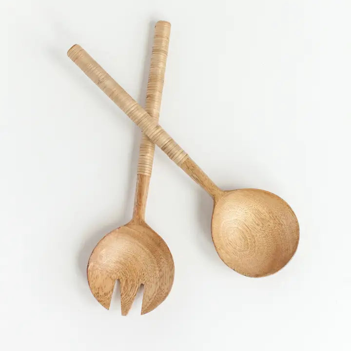 Thin Woven Mango Wood Salad Servers, from Creative Women