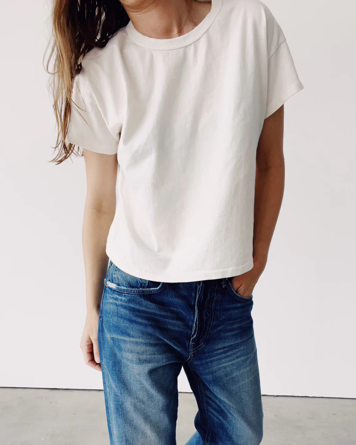The Boxy Tee in White, from Hey Dude