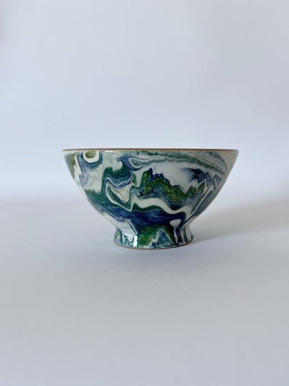 UVN Swirled Bowl in Blue Green, from Une Vie Nomade