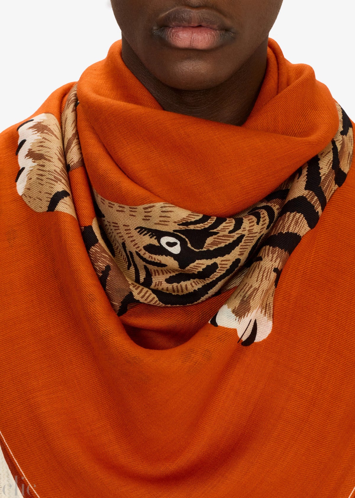 Jorgen 130 Square Scarf in Orange, from Inoui Editions