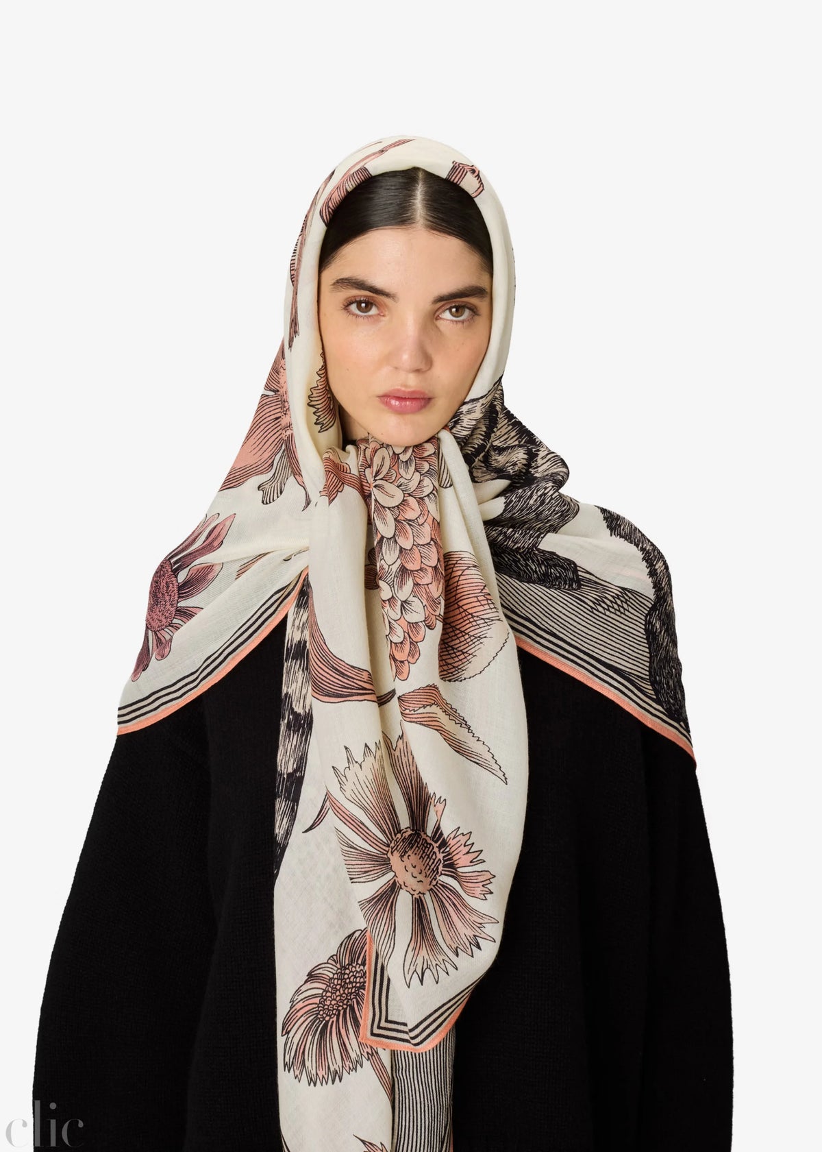 Gustav 130 Square Scarf in Powder, from Inoui Editions