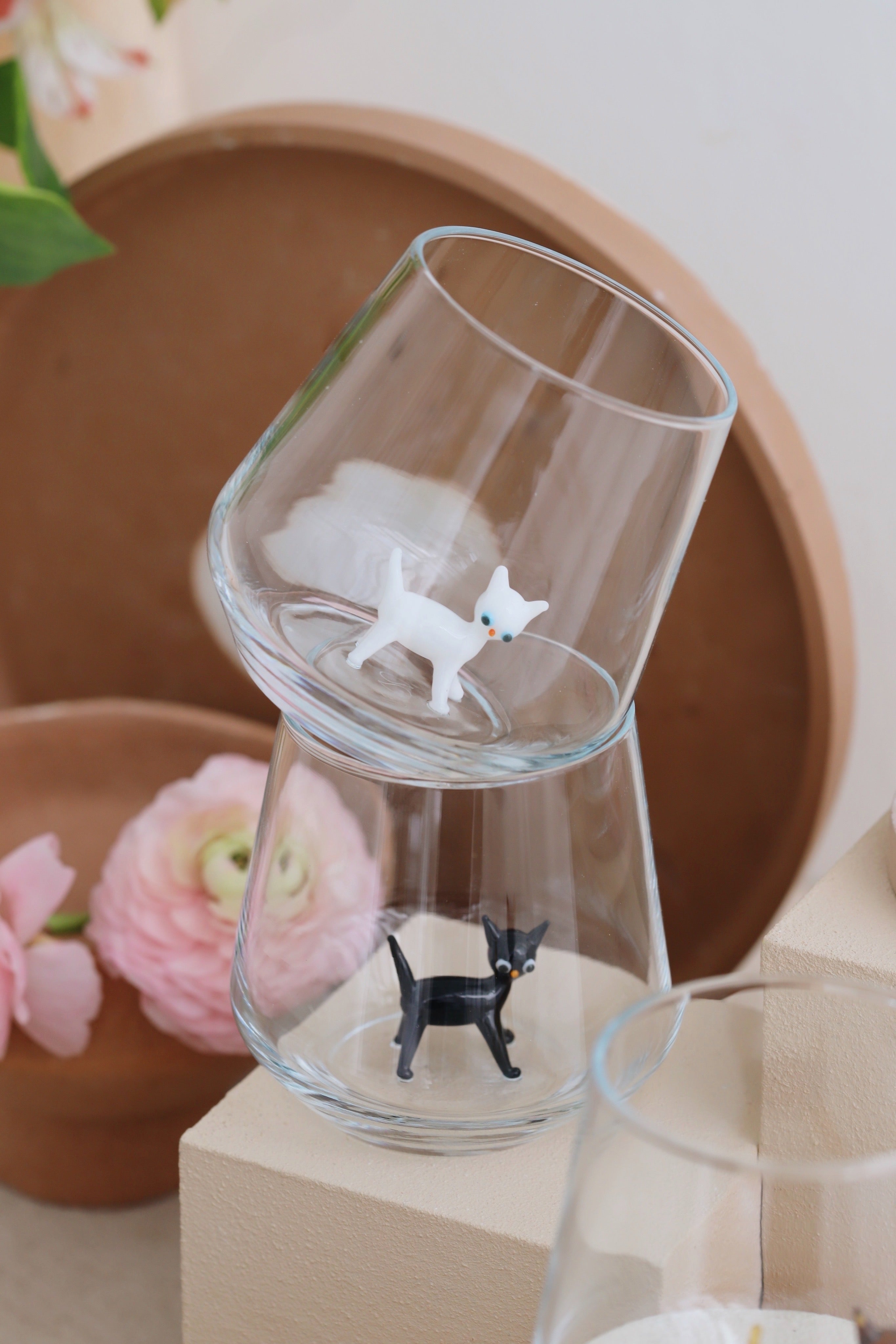 White Cat Drinking Glass, from Minizoo
