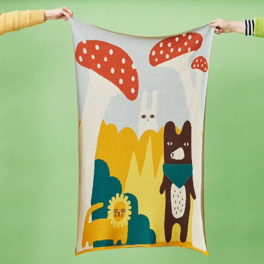 Trees & Creature Cotton Mini Blanket, from Donna Wilson