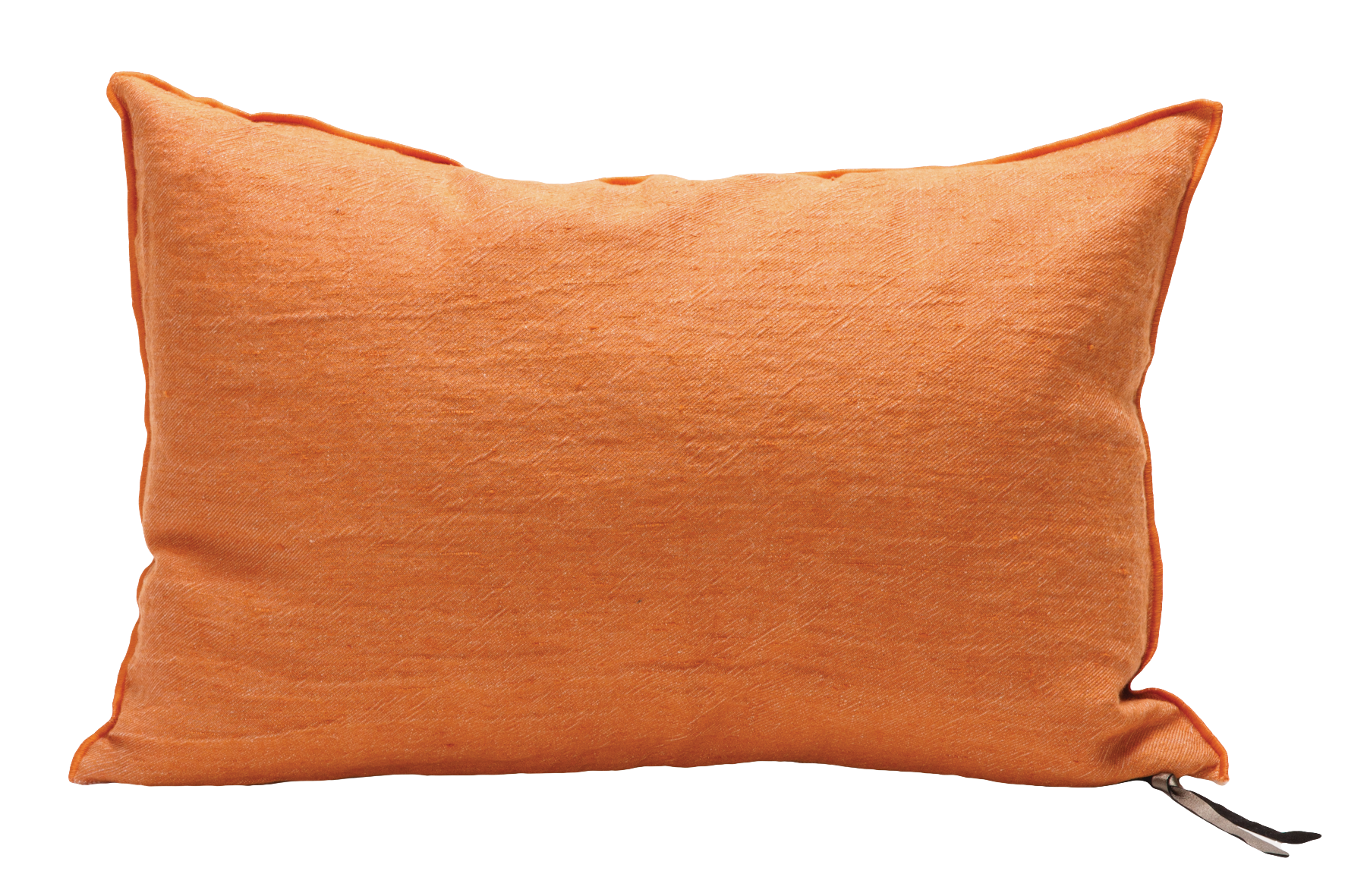 Crumpled Washed Linen Pillow 16x24 in Safran, from Maison De Vacances