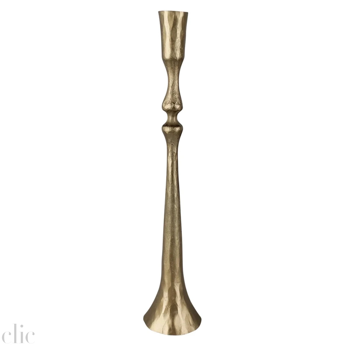 Large Nikki Taper Candle Holder in Brass, from HomArt